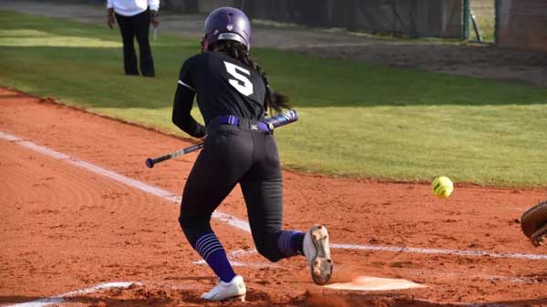 Knights softball player runs the bases.